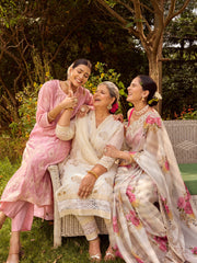 Printed Organza Saree and Resham Embroidered Chanderi Suit Set with Dupatta (Pack of 3)