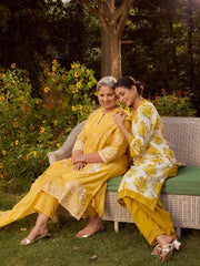Printed Cotton Kurta with Pant and Dupatta (Pack of 2)
