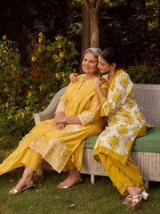 Printed Cotton Kurta with Pant and Dupatta (Pack of 2)