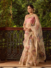 Sequin Embroidery Organza Saree