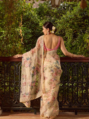 Sequin Embroidery Organza Saree