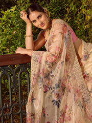 Sequin Embroidery Organza Saree