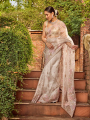 Sequin Embroidery Organza Saree