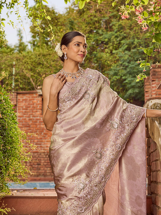 Sequins Embroidered Banarasi Saree