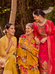 Embroidered Cotton Kurta with Pants and Dupatta (Pack of 3)