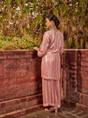Sequins Embroidered Georgette Kurta With Palazzo