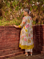 Printed Cotton Blend Kurta With Pants