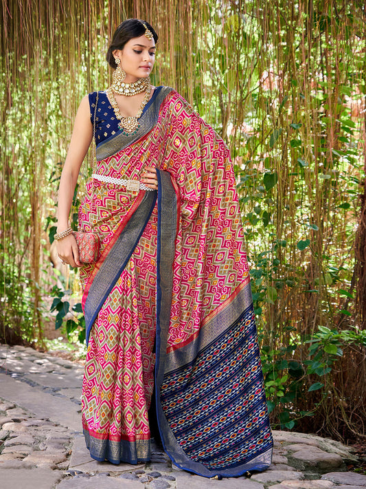 Patola Printed Art Silk Woven Saree