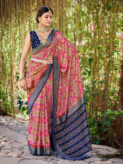 Patola Printed Art Silk Woven Saree