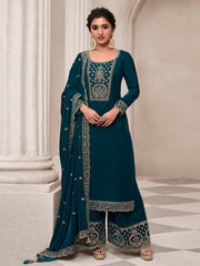 Embroidered Velvet Unstitched Suit Piece With Dupatta