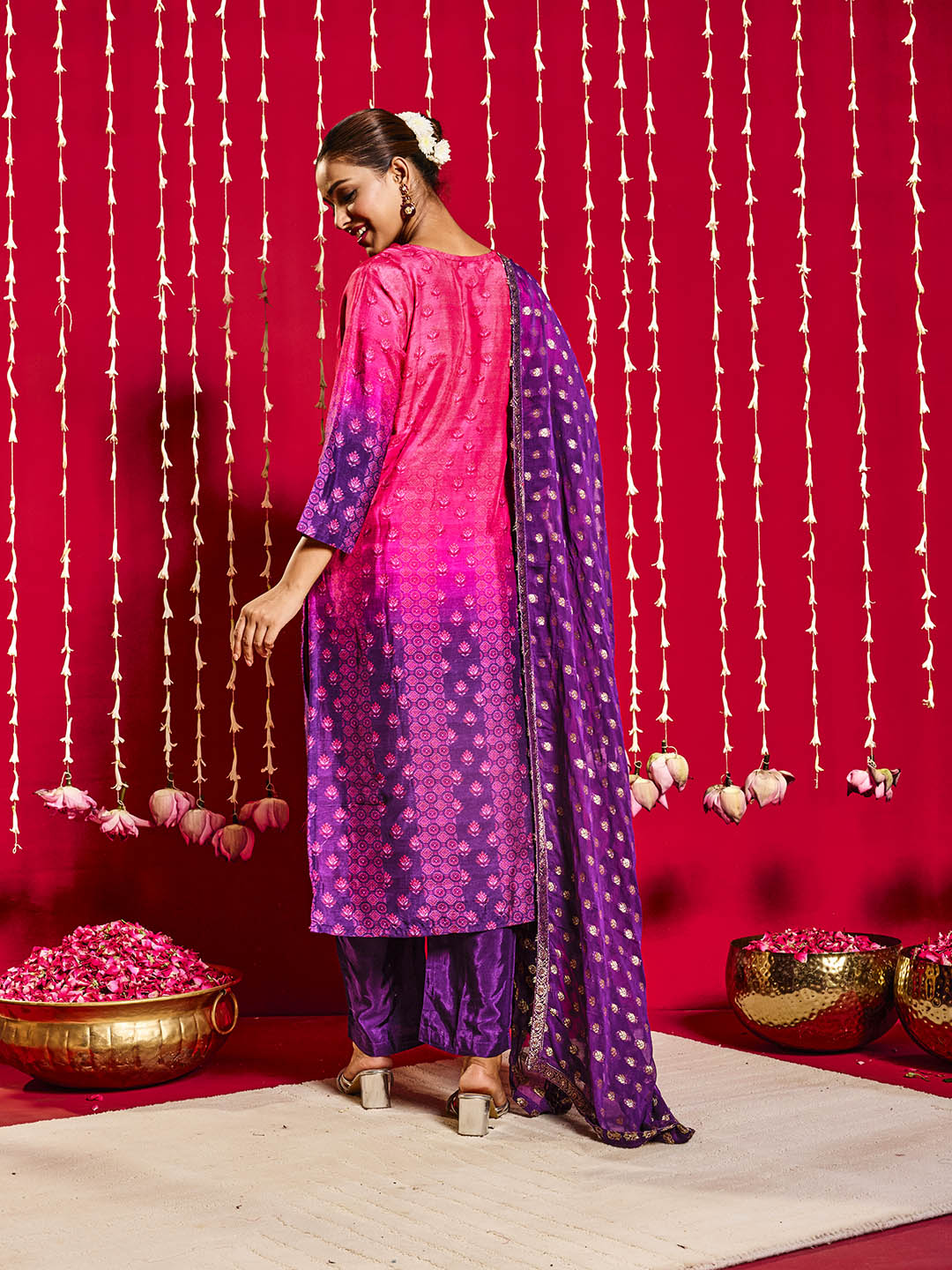 Banarasi Kurta With Pants & Dupatta