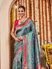 Resham Border Art Silk Saree