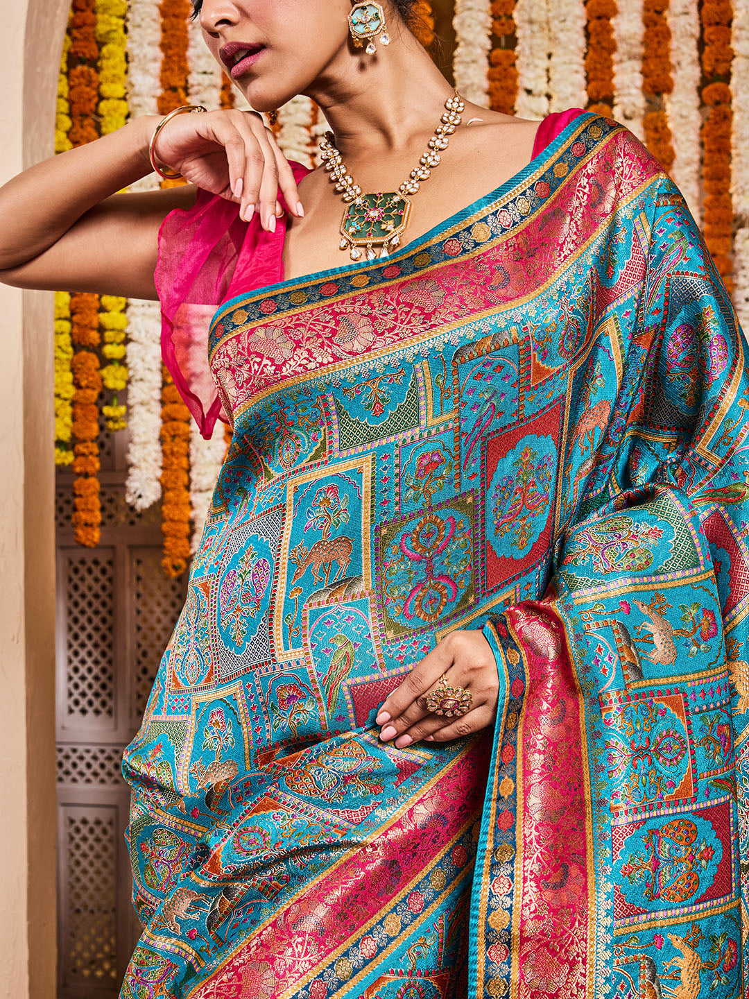 Resham Border Art Silk Saree