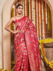 Zari Jaal Woven Satin Saree