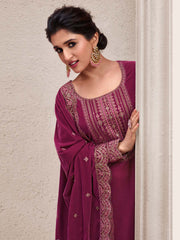 Embroidered Velvet Unstitched Suit Piece With Dupatta