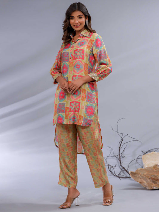 Printed Muslin Kurta Set