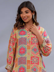 Printed Muslin Kurta Set