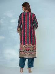 Printed Muslin Kurta With Pants & Dupatta