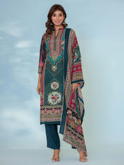 Printed Muslin Kurta With Pants & Dupatta