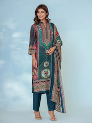 Printed Muslin Kurta With Pants & Dupatta