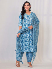 Angrakha Cotton Printed Suit Set