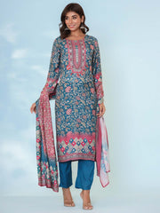 Printed Muslin Kurta With Pants & Dupatta