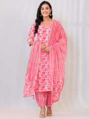 Angrakha Cotton Printed Suit Set