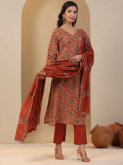 Floral Printed Cotton Stitched Suit Set