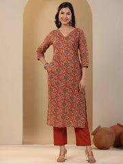 Floral Printed Cotton Stitched Suit Set