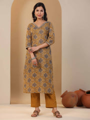 Floral Printed Cotton Stitched Suit Set