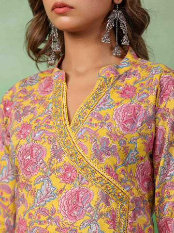 Printed Cotton Suit Set With Dupatta