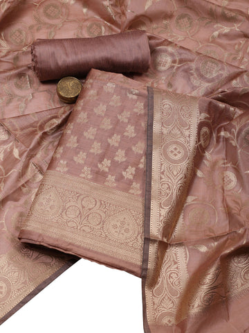 Woven Chanderi Unstitched Suit With Dupatta