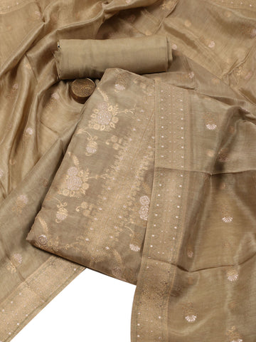 Woven Chanderi Unstitched Suit With Dupatta