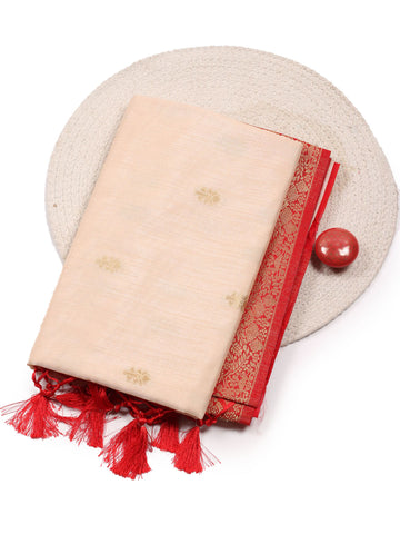 Zari Border Booti Handloom Woven Saree