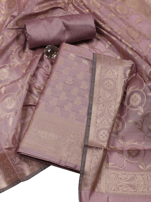 Woven Chanderi Unstitched Suit With Dupatta