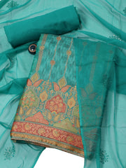 Neck Embroidered Handloom Unstitched Suit With Dupatta