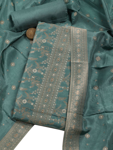 Woven Chanderi Unstitched Suit With Dupatta