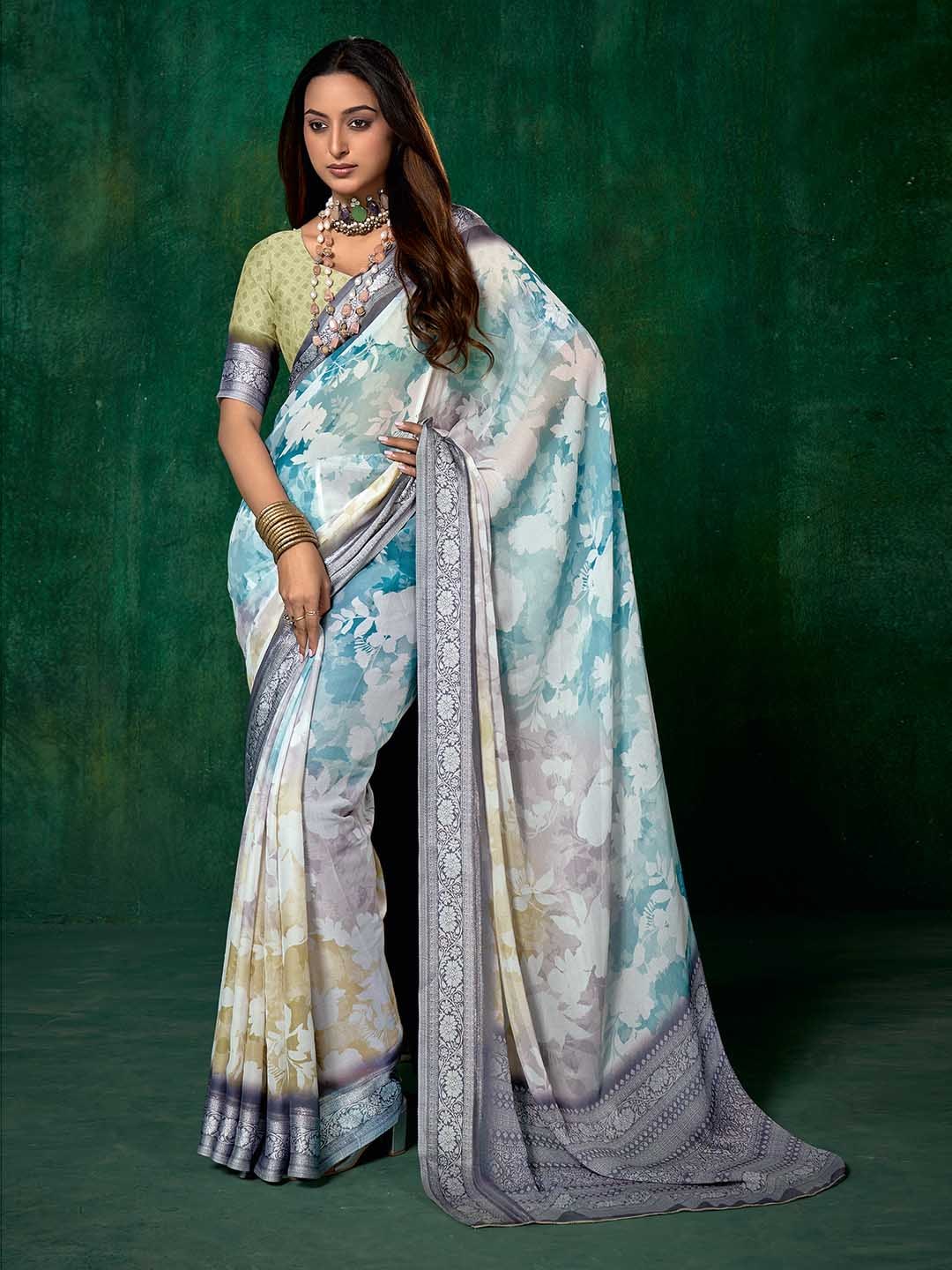 Abstract Print Georgette Saree