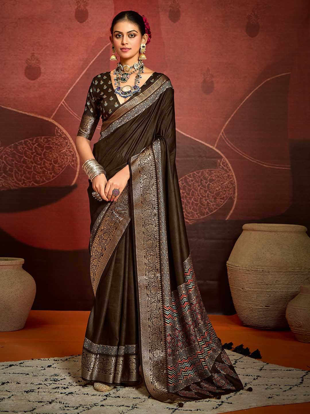 Zari Border Art Silk Saree