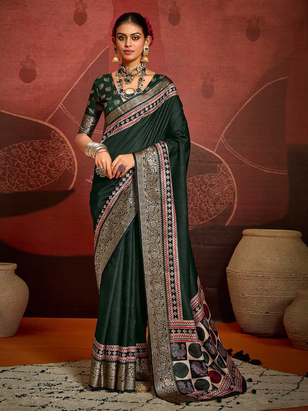 Zari Border Art Silk Saree