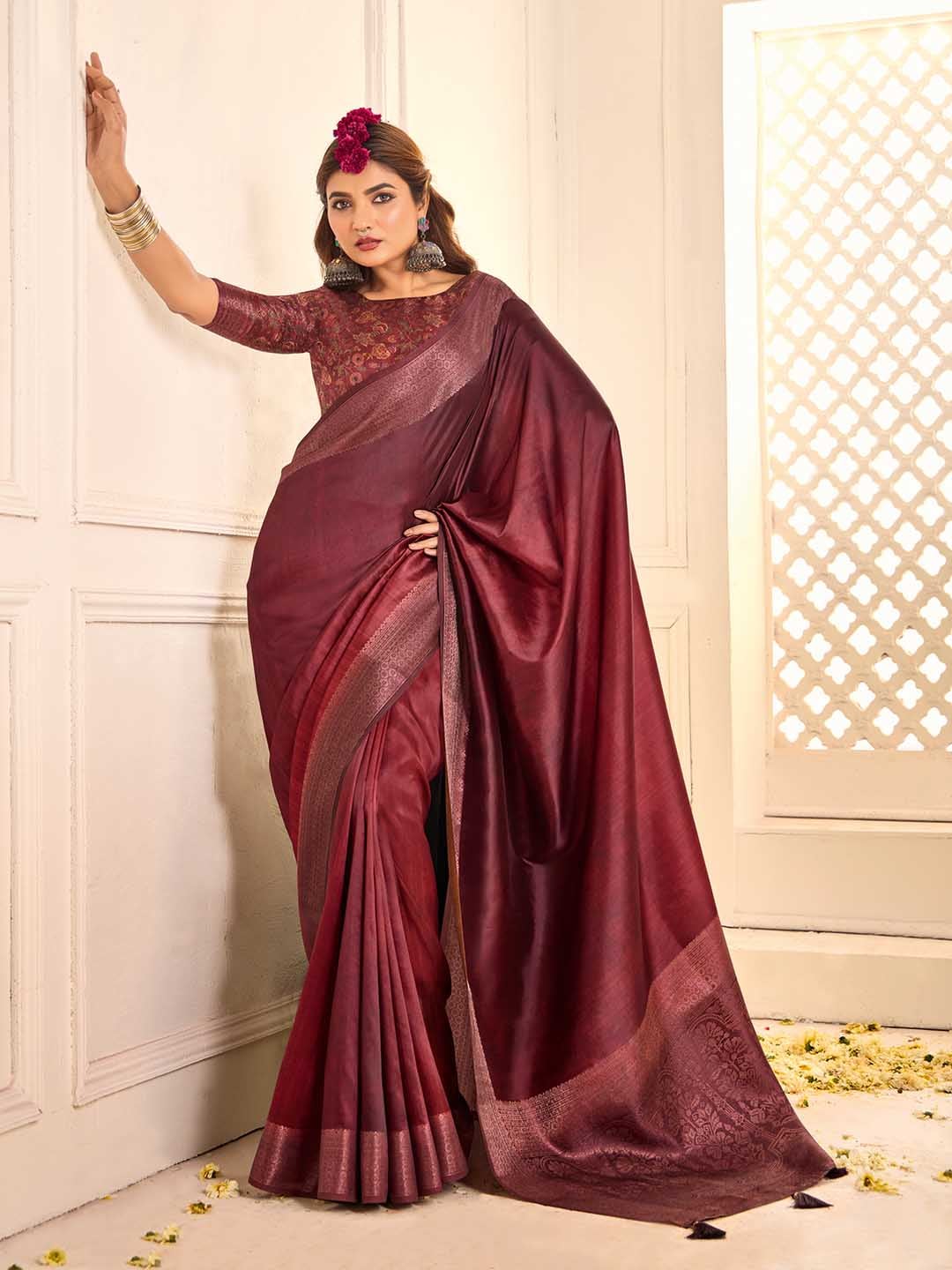 Zari Border Art Silk Saree