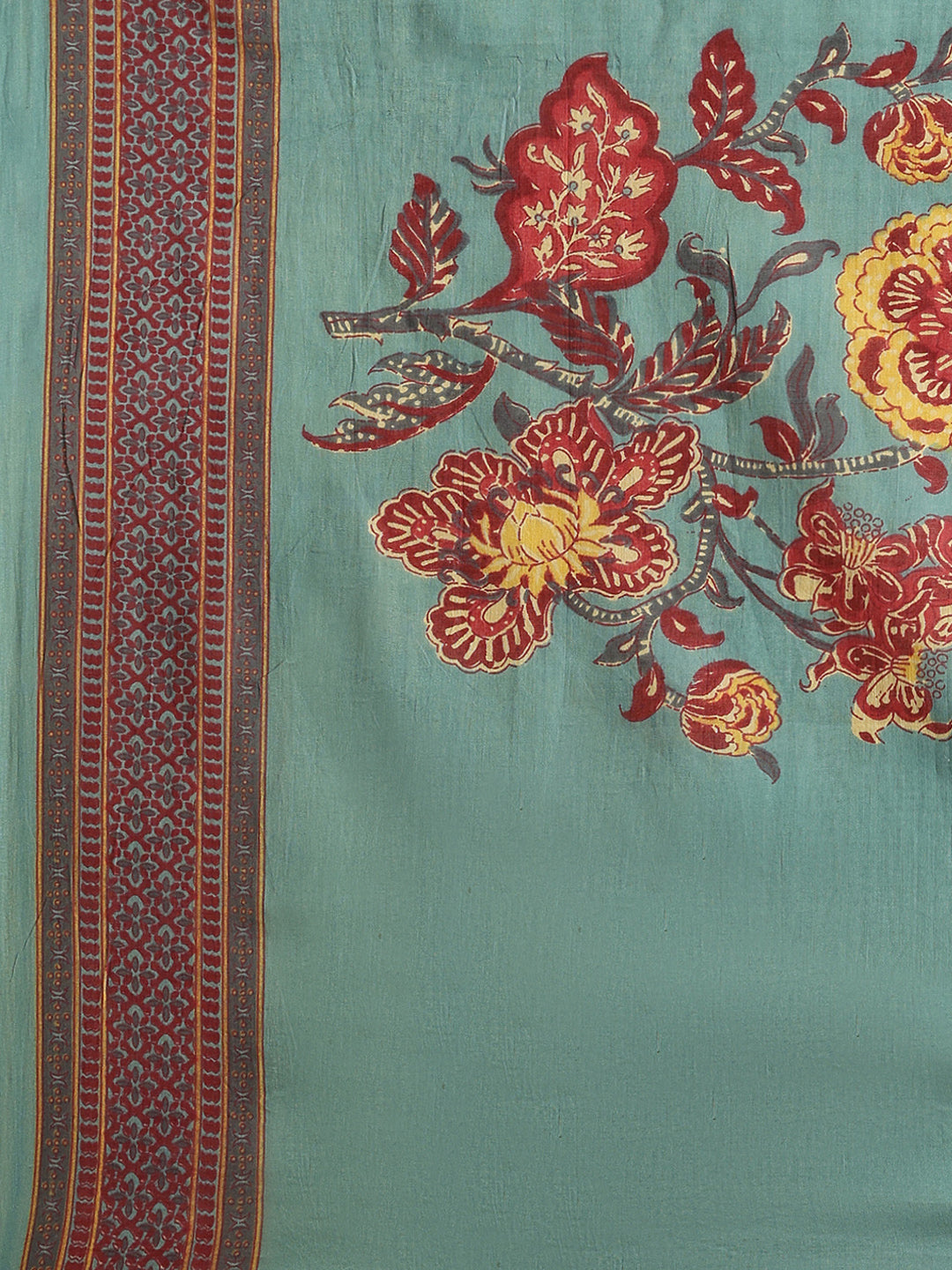 Printed Cotton Kurta With Pant &amp; Dupatta