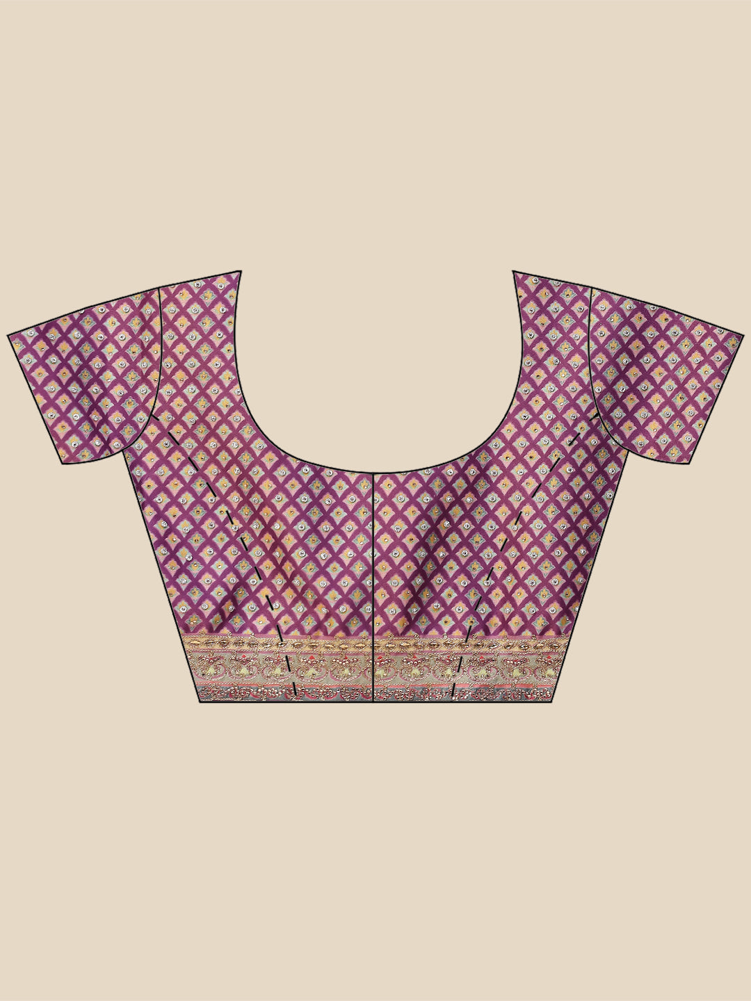 Printed & Thread Embroidered Choli With Unstitched Lehenga & Dupatta