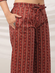 Printed Cotton Blend Kurta With Pants & Dupatta