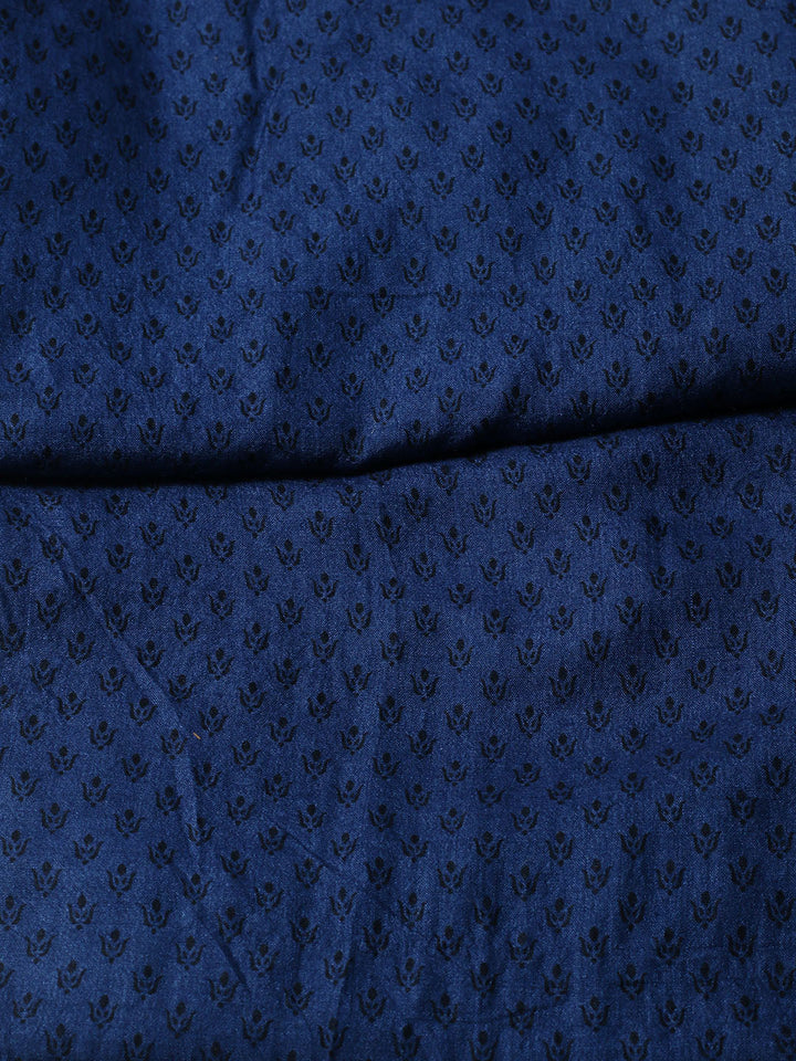 Printed Tussar Unstitched Kurta With Pant &amp; Dupatta