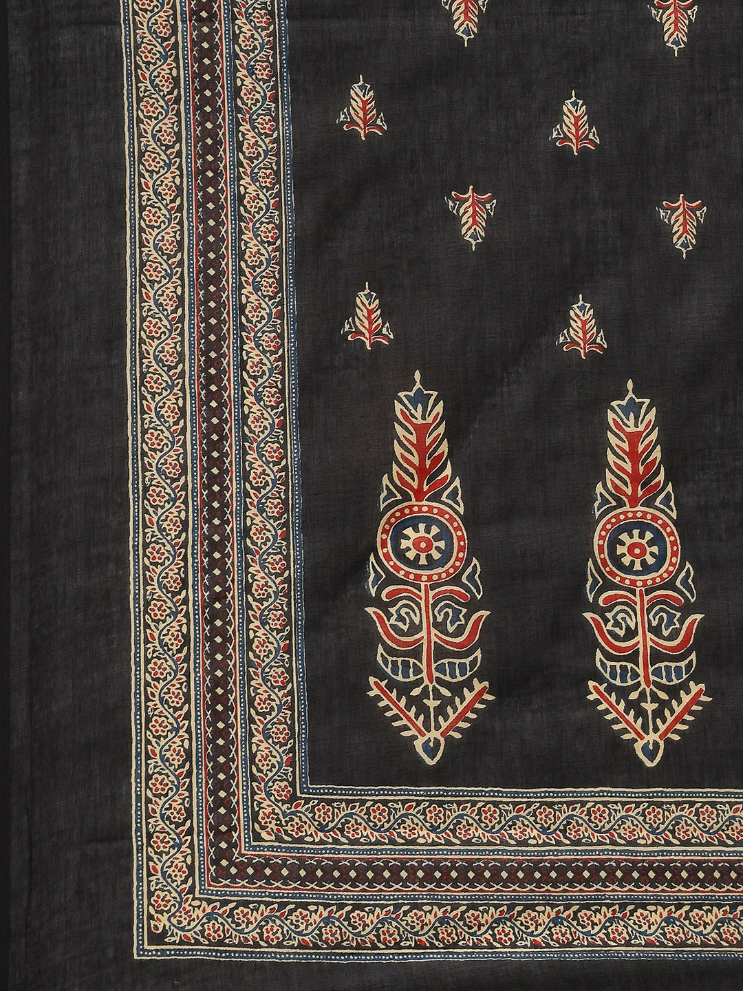 Embroidered Cotton Kurta With Pants & Dupatta