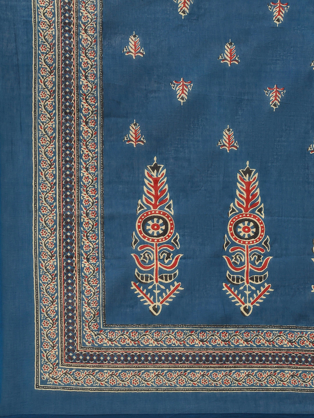 Embroidered Cotton Kurta With Pants & Dupatta