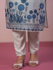 Neck Embroidery Art Tussar Kurta With Pants & Dupatta