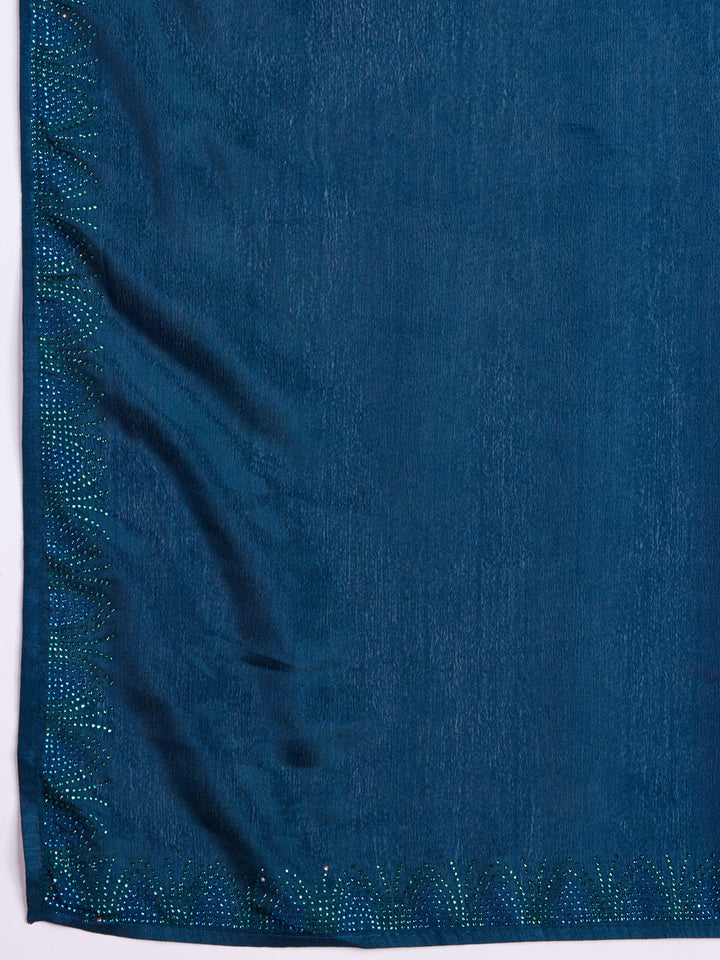 Embroidered Chinon Saree