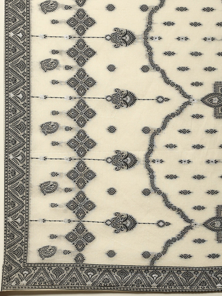 Printed Cotton Blend Kurta With Pant &amp; Dupatta